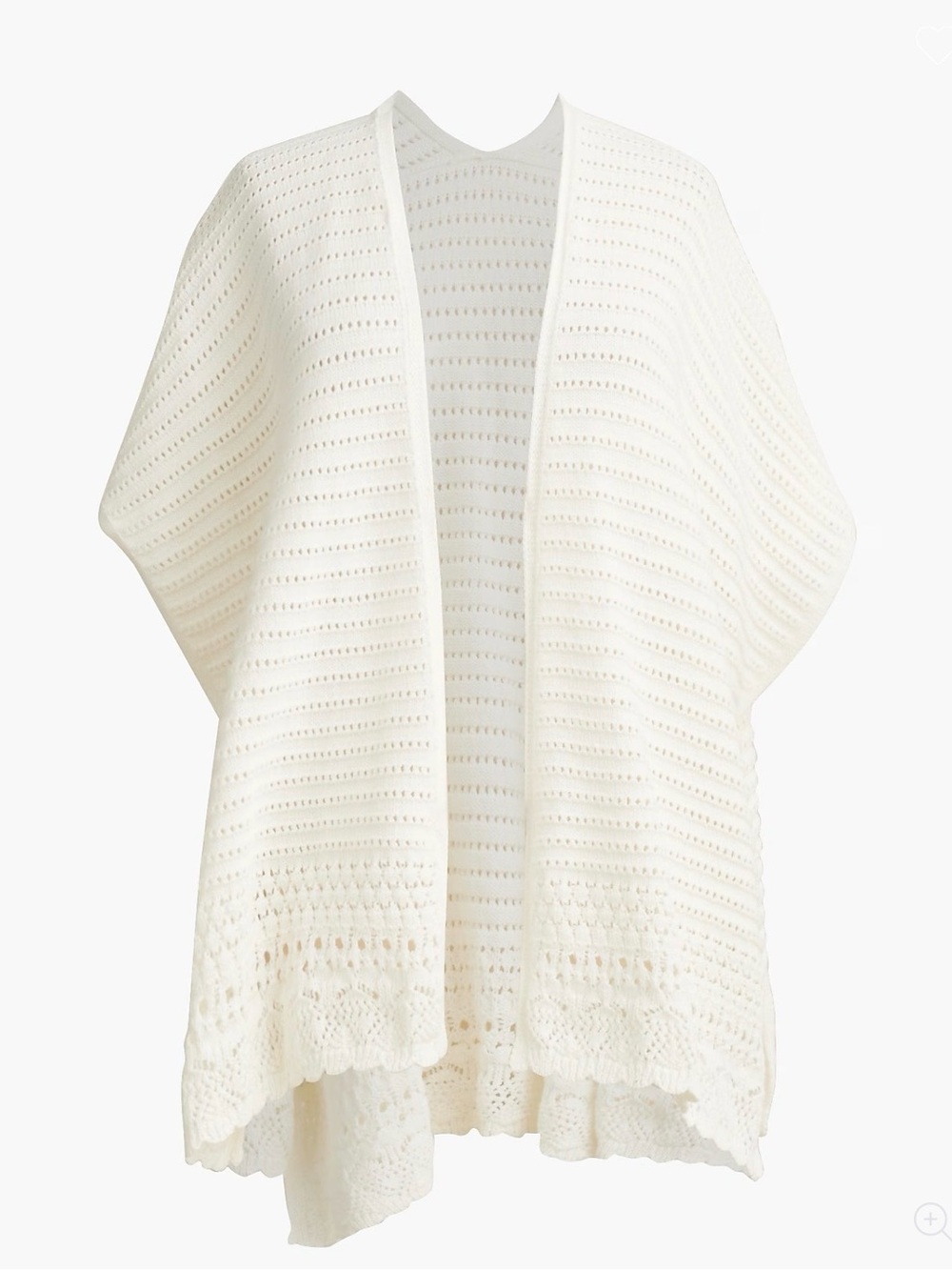 J. Crew Pointelle open-front wrap one size